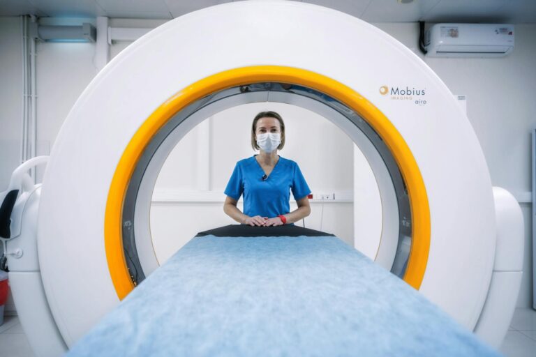 magnetic resonance imaging machine and nurse